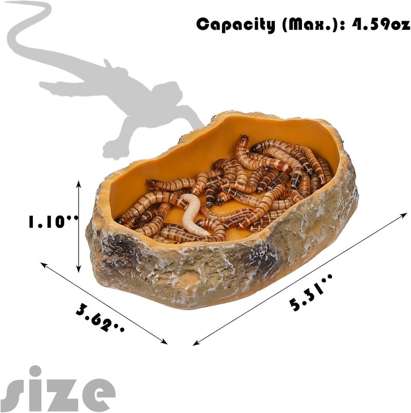 IBWell 5 Inch Reptile Food Dish Escape Proof Reptile Feeding Dish Resin Reptile Water Food Bowl for Bearded Dragon Chameleon Frog Snake Turtle Leopard Gecko - Image 2